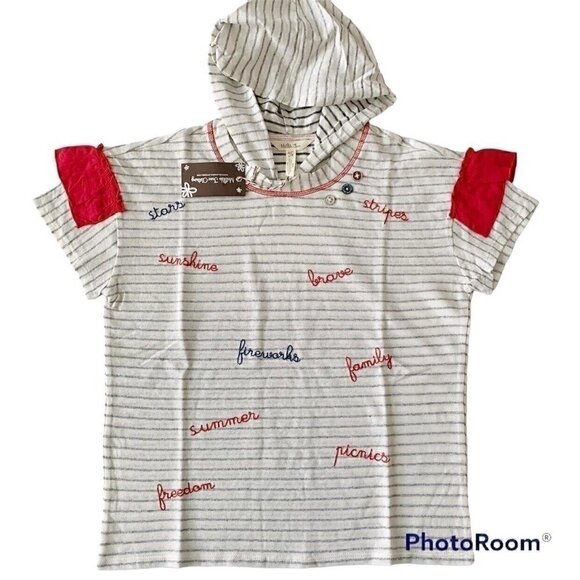 NWT Matilda Jane Blaire Striped Graphic Hoodie Top 14 Years - Picture 4 of 11